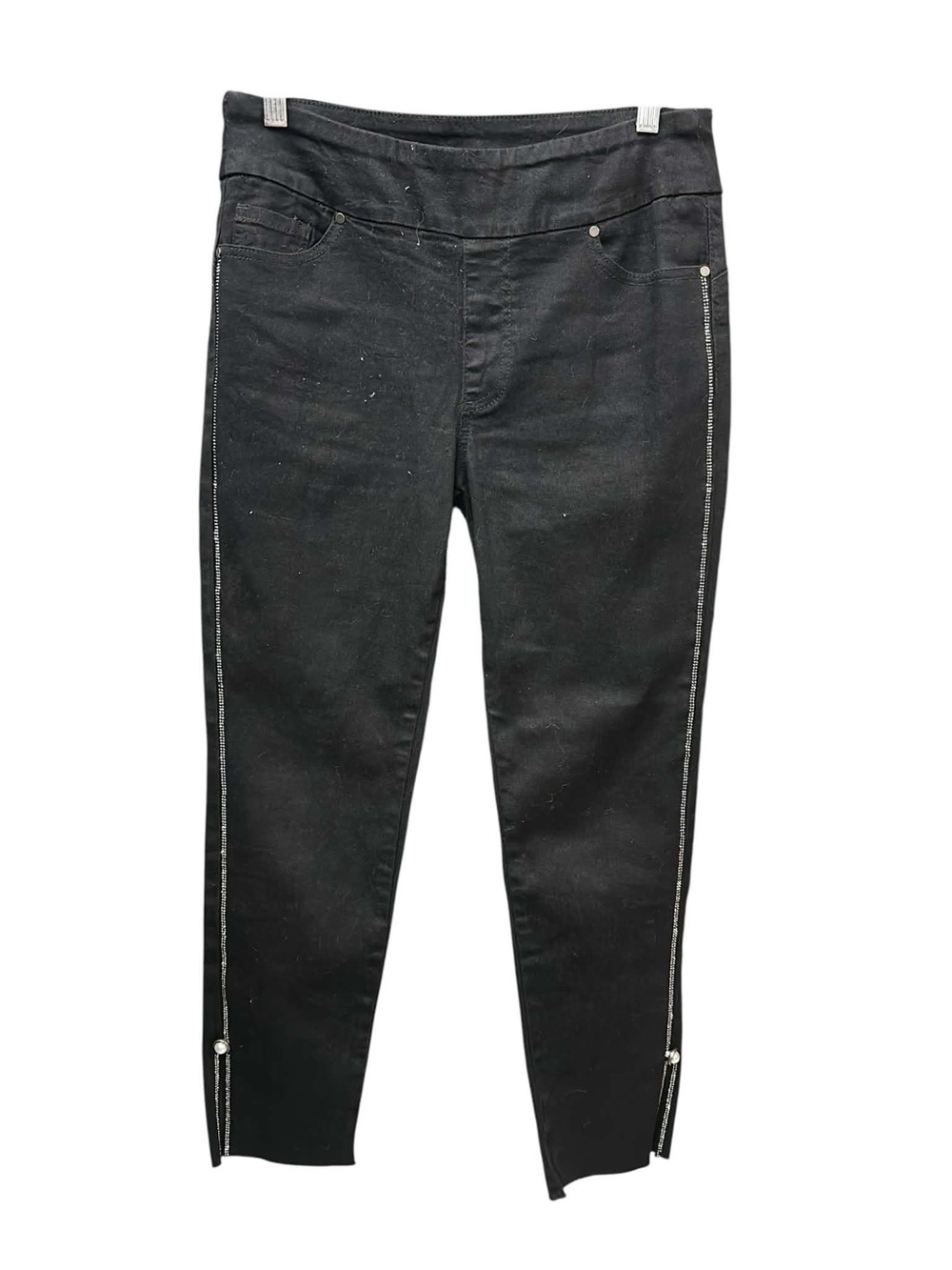 cleo Black Jeggings with Side Zip Trim Size M